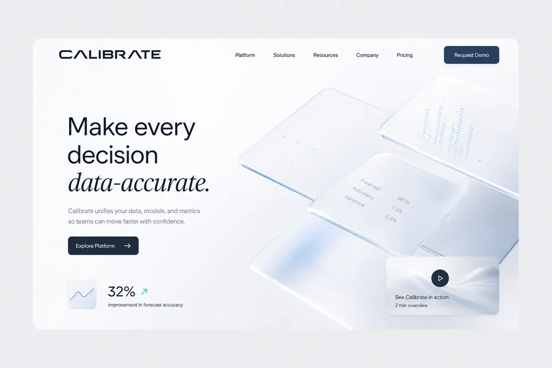 Calibrate website preview