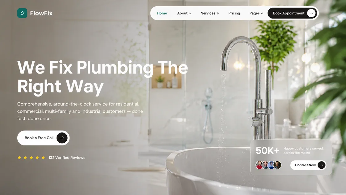 FlowFix Plumbing website preview